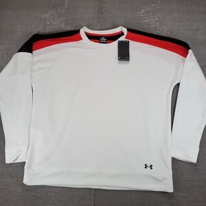 Under Armour Womens XL Gameday Collection White Colorblock Loose Fit Sweatshirt